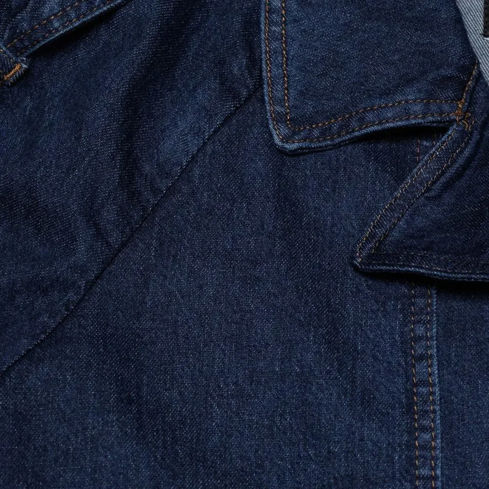 Banana Republic Dark Blue Wash Denim Short Trench Jacket Womens M NWT - Picture 12 of 14